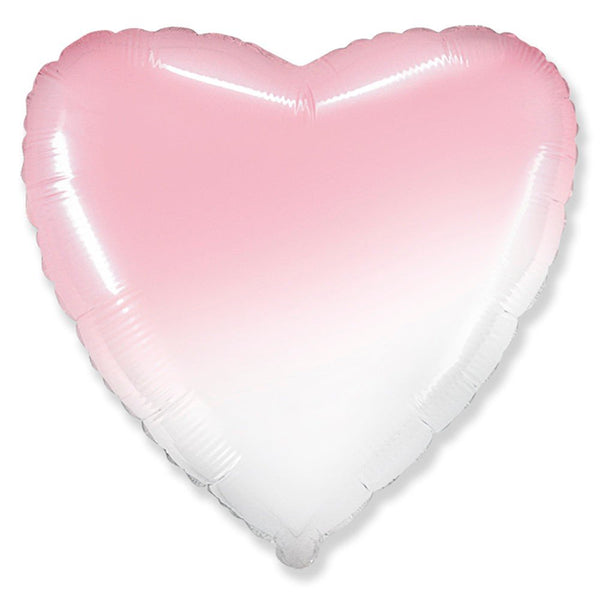 18 inch HEART - GRADIENT BABY PINK - LA Balloons