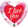 18 inch I LOVE YOU BRUSHED HEARTS - LA Balloons