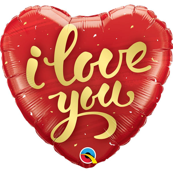 18 inch I LOVE YOU GOLD SCRIPT - LA Balloons
