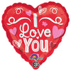 18 inch I LOVE YOU SCRIBBLE HEARTS - LA Balloons