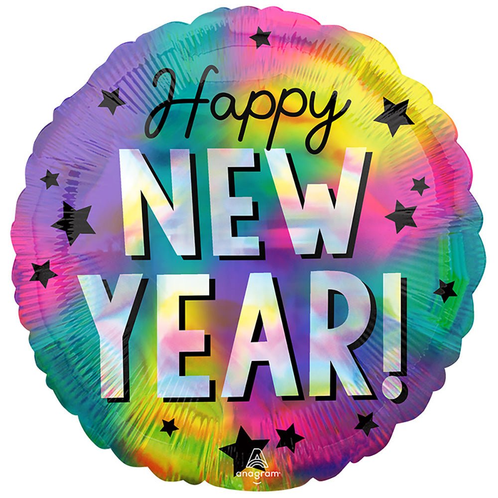 18 inch IRIDESCENT HAPPY NEW YEAR STARS
