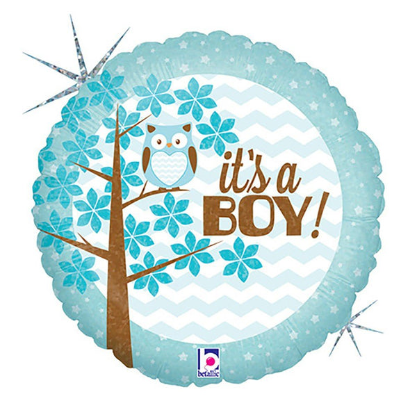18 inch IT'S A BOY BABY OWL - LA Balloons