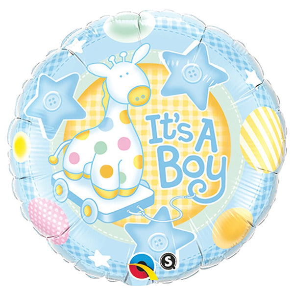 18 inch IT'S A BOY SOFT GIRAFFE - LA Balloons
