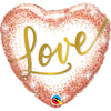 18 inch LOVE ROSE GOLD GLITTER DOTS - LA Balloons
