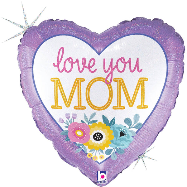 18 inch LOVE YOU MOM FLOWERS - LA Balloons