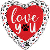 18 inch LOVE YOU PAW PRINTS - LA Balloons