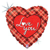 18 inch LOVE YOU PLAID - LA Balloons
