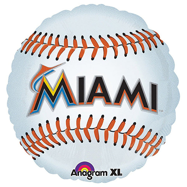 18 inch MLB MIAMI MARLINS BASEBALL TEAM - LA Balloons