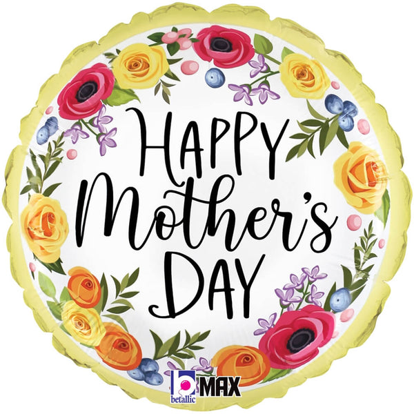 18 inch MOTHER'S DAY FLORAL WREATH - LA Balloons