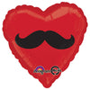 18 inch MUSTACHE HEART - LA Balloons