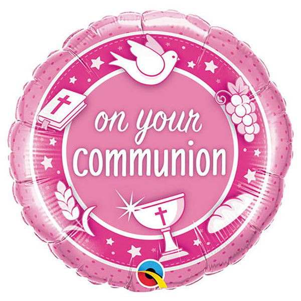 18 inch ON YOUR COMMUNION PINK - LA Balloons