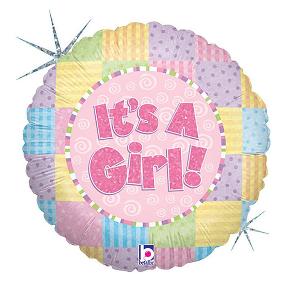 18 inch PATCHWORK BABY GIRL - LA Balloons