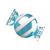 18 inch PEPPERMINT CANDY W/ WRAPPER ENDS - LIGHT BLUE/ WHITE STRIPES - LA Balloons