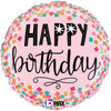 18 inch PINK CONFETTI BIRTHDAY - LA Balloons