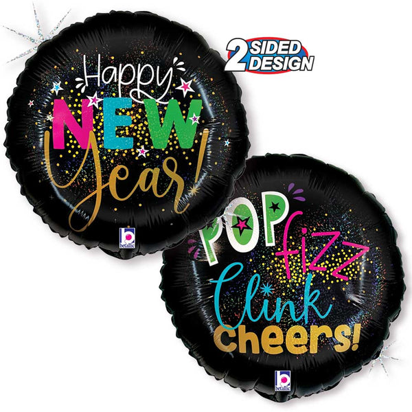 18 inch POP FIZZ NEW YEAR - LA Balloons