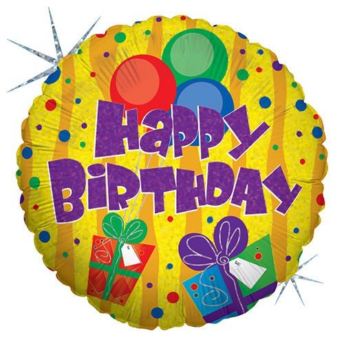 18 inch PRESENTS AND BALLOONS BIRTHDAY