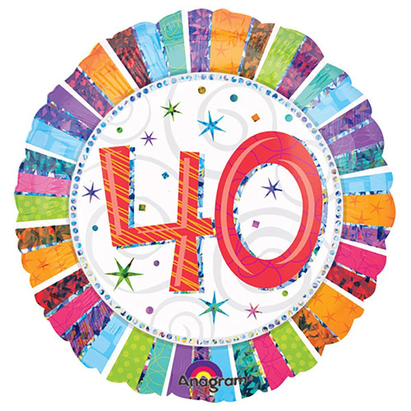 18 inch RADIANT BIRTHDAY 40 - LA Balloons