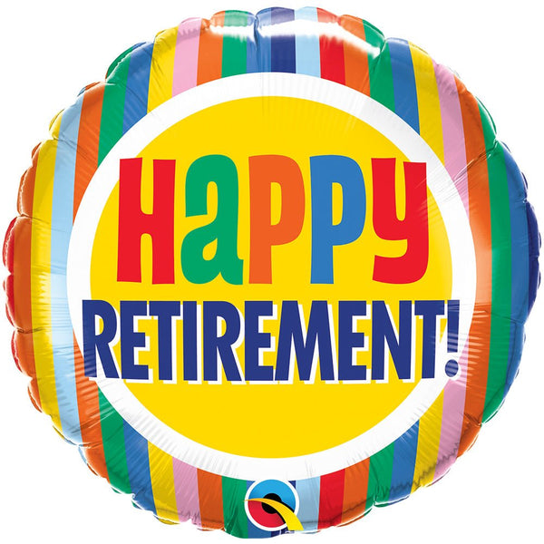 18 inch RETIREMENT COLORFUL STRIPES - LA Balloons