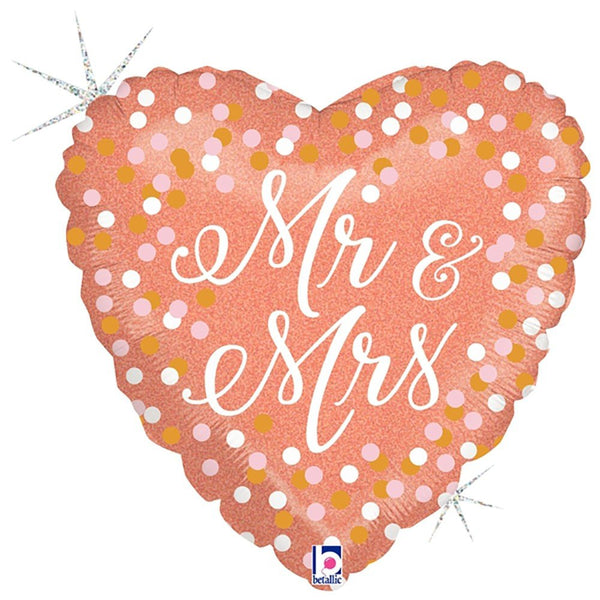 18 inch ROSE GOLD MR. & MRS. - LA Balloons