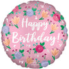 18 inch SATIN HAPPY BIRTHDAY PEONY - LA Balloons