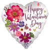 18 inch SATIN HAPPY VALENTINE'S DAY PRESSED FLOWERS - LA Balloons