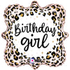 18 inch SATIN LEOPARD BIRTHDAY GIRL - LA Balloons