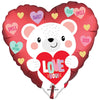 18 inch SATIN LOVE YOU WHITE BEAR - LA Balloons