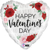 18 inch SATIN WHITE VALENTINE ROSES - LA Balloons