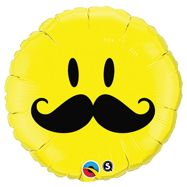 18 inch SMILE FACE MUSTACHE - LA Balloons