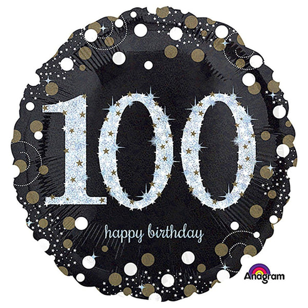 18 inch SPARKLING BIRTHDAY 100 - LA Balloons