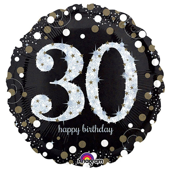 18 inch SPARKLING BIRTHDAY 30 - LA Balloons