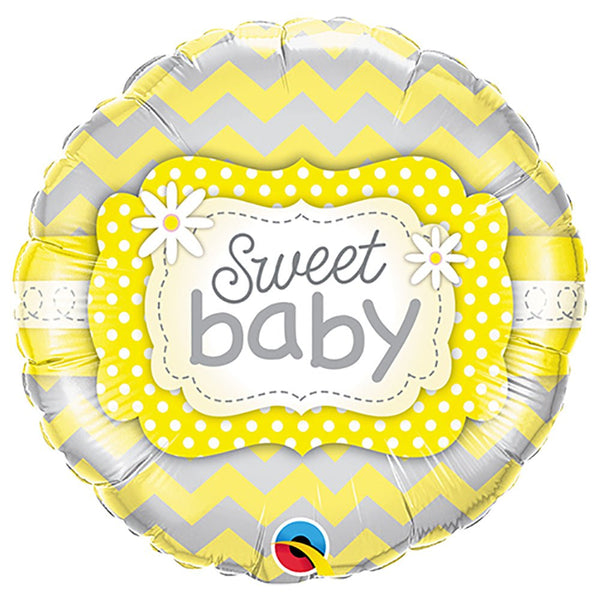 18 inch SWEET BABY YELLOW PATTERNS - LA Balloons
