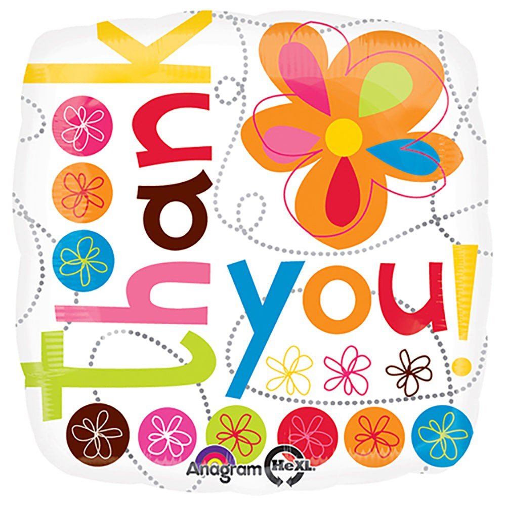 18 inch THANK YOU COLORFUL FLOWERS