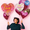 18 inch VALENTINE OMBRE HEARTS HOLOGRAPHIC - LA Balloons