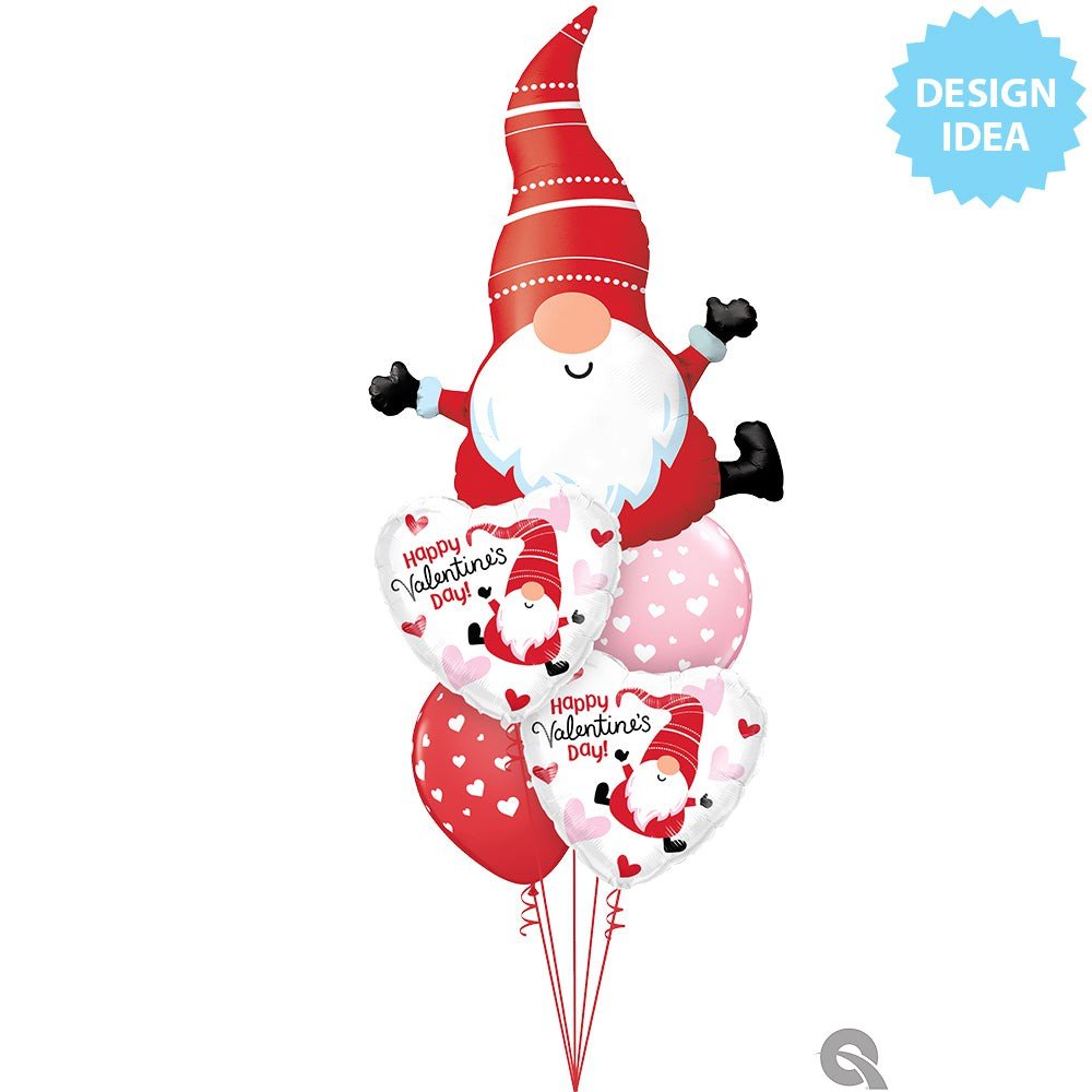 18 inch Qualatex Valentine's Day Gnome Foil Balloon - 21501 - LA Balloons