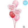 18 inch VALENTINE'S PINK STRIPES - LA Balloons