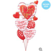 18 inch VALENTINE'S PINK STRIPES - LA Balloons