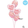 18 inch VALENTINE'S PINK STRIPES - LA Balloons