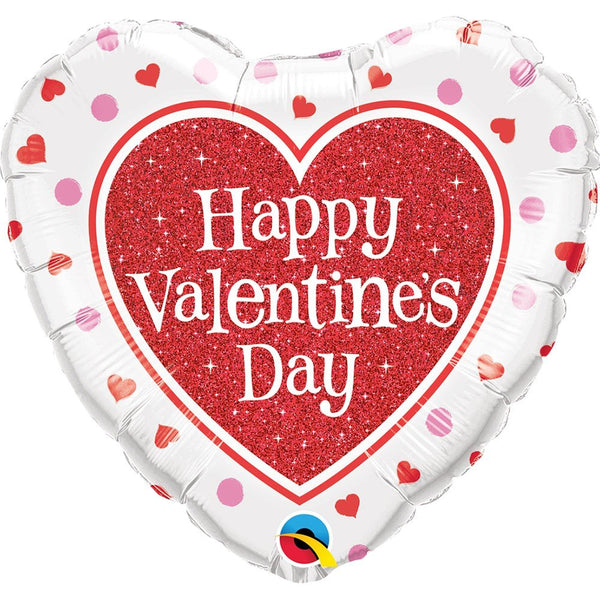 18 inch VALENTINE'S RED GLITTER HEART - LA Balloons