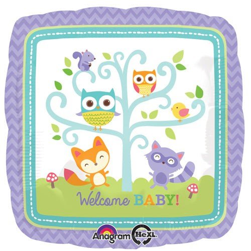 18 inch WELCOME BABY WOODLAND - LA Balloons