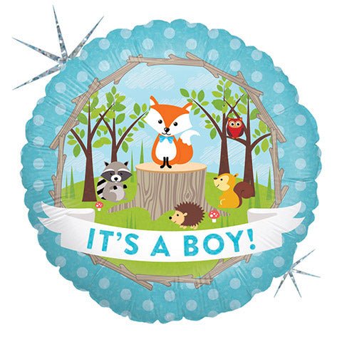 18 inch WOODLAND BABY BOY - LA Balloons