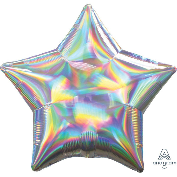 19 inch STAR - IRIDESCENT SILVER - LA Balloons