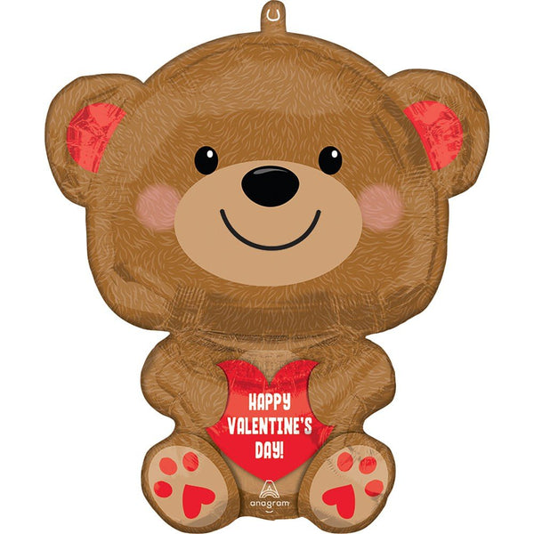 20 inch HAPPY VALENTINE'S DAY CUDDLY BEAR - LA Balloons