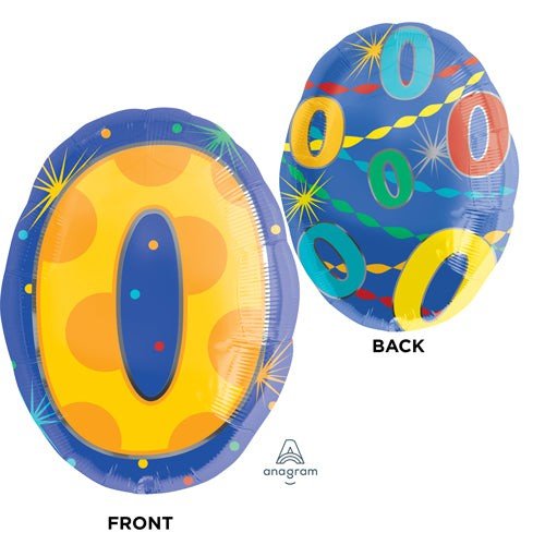 20 inch NUMBER 0 - CONFETTI DOTS