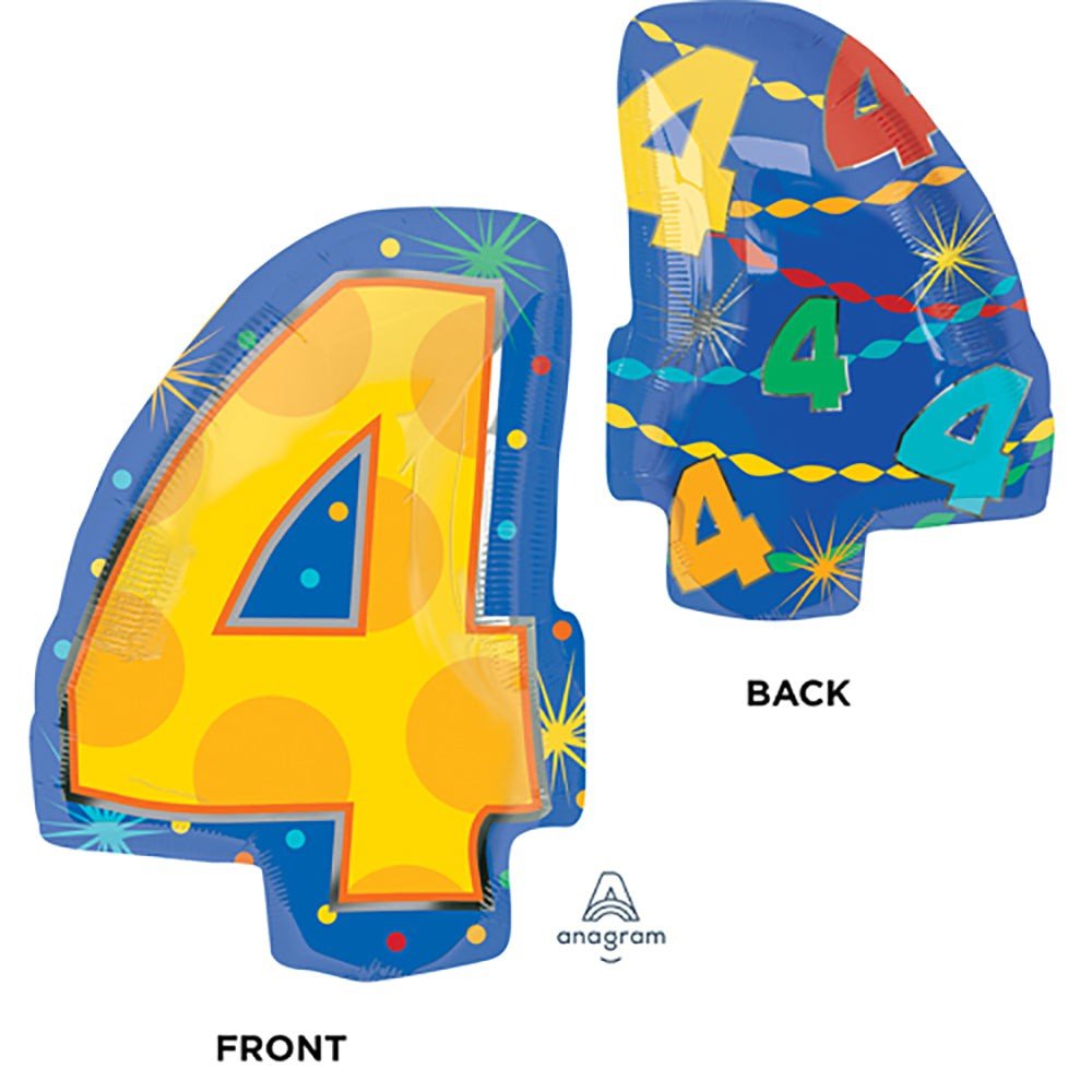 20 inch NUMBER 4 - CONFETTI DOTS