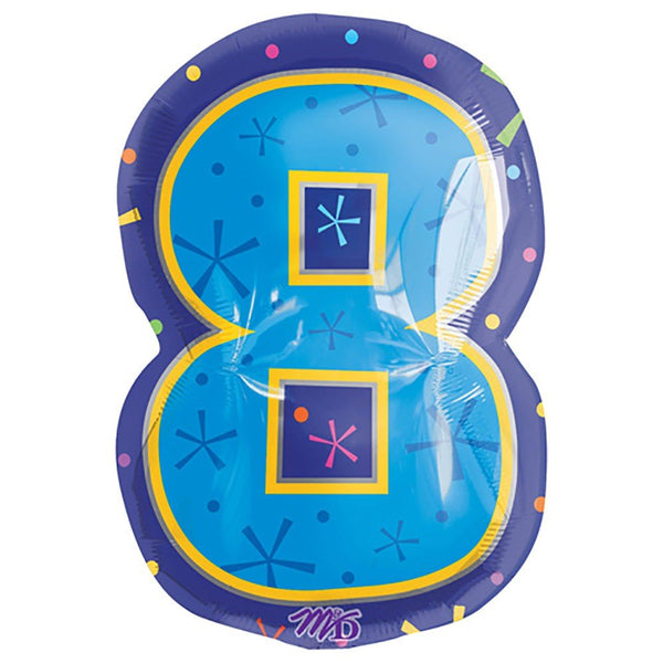 20 inch NUMBER 8 - MULTI - COLOR - LA Balloons