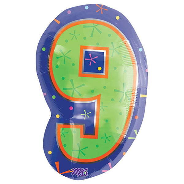 20 inch NUMBER 9 - MULTI - COLOR - LA Balloons