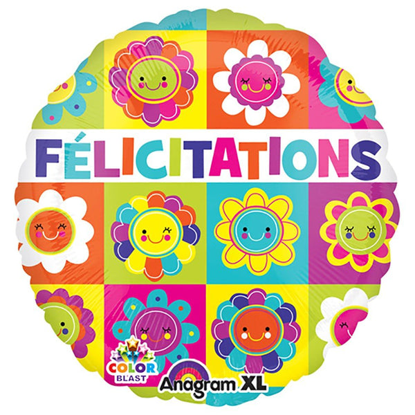 21 inch FELICITATIONS HAPPY FLOWERS - LA Balloons