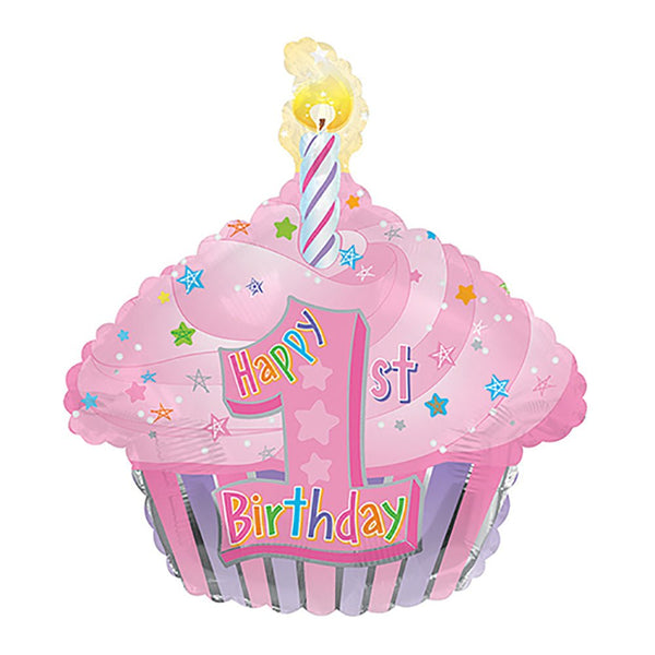 22 inch 1ST BIRTHDAY GIRL CUPCAKE - LA Balloons