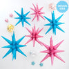 22 inch 3D STAR - BURST ALL - IN - ONE - METALLIC SILVER (AIR - FILL ONLY) - LA Balloons